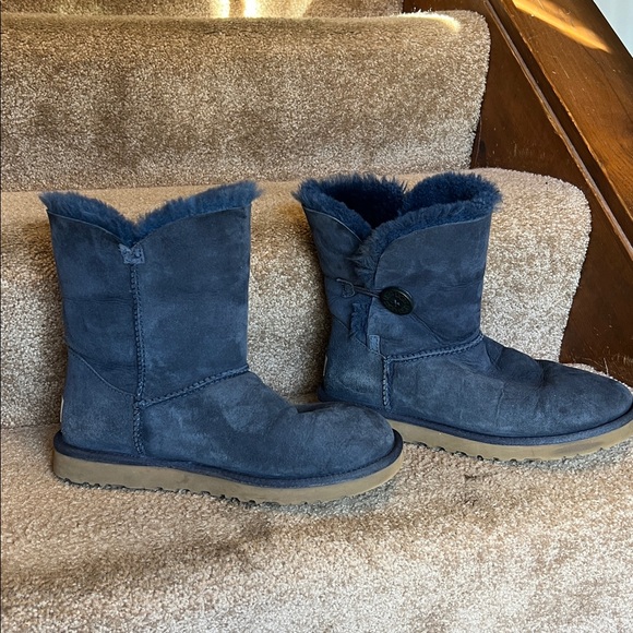 UGG Women's Bailey Button II Boot - Navy Blue - Used Good Condition - Picture 5 of 9
